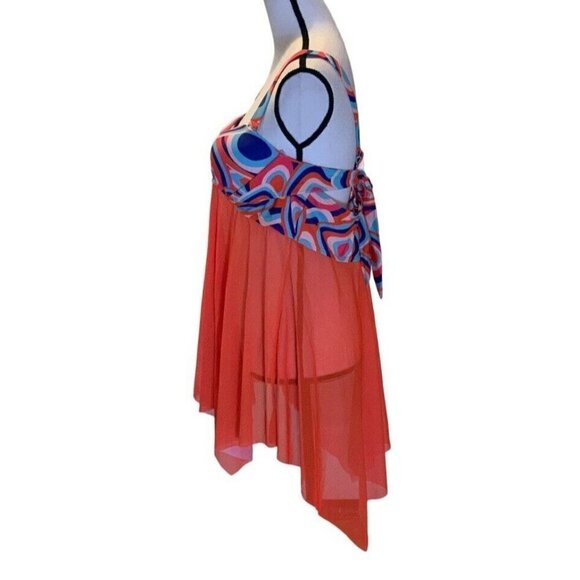 Womens Tankani Swimwear One Piece Size 18 Built In Underwire Bra Multicolor - Picture 7 of 15